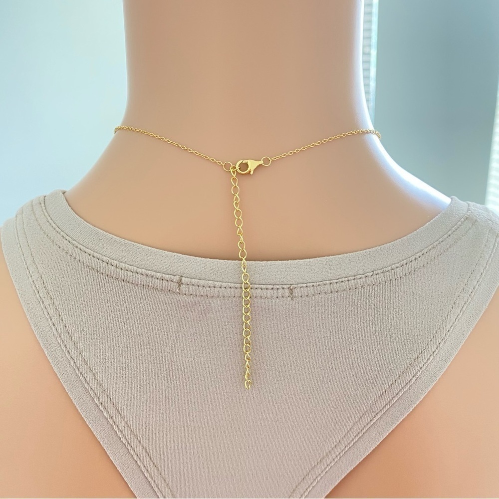 Rainbow Crystal bar Necklace fashion minimalist jewelry adjustable gold pendant - Picture 7 of 7